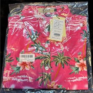 SSLR Women's Pink Tropical Button Down Shirt